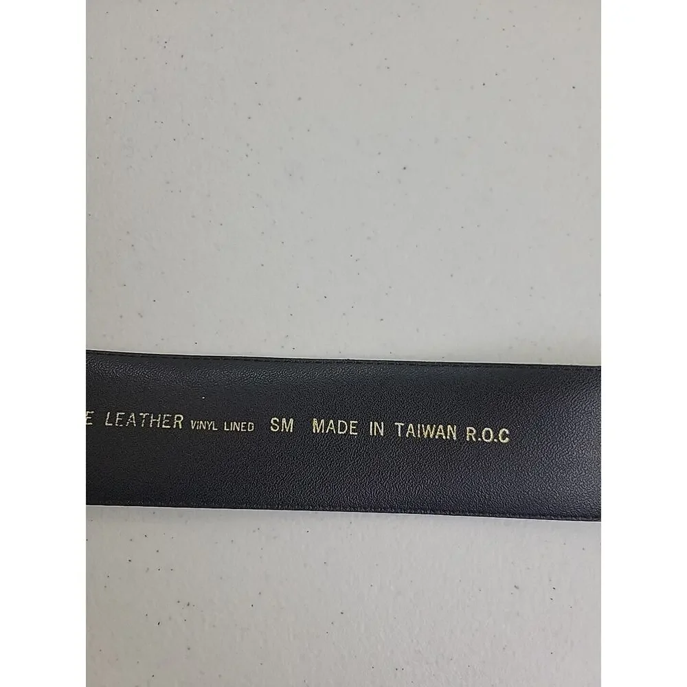 Western Casual Dress Belt Women's Black Genuine Leather Vinyl Lined‎ Size Small